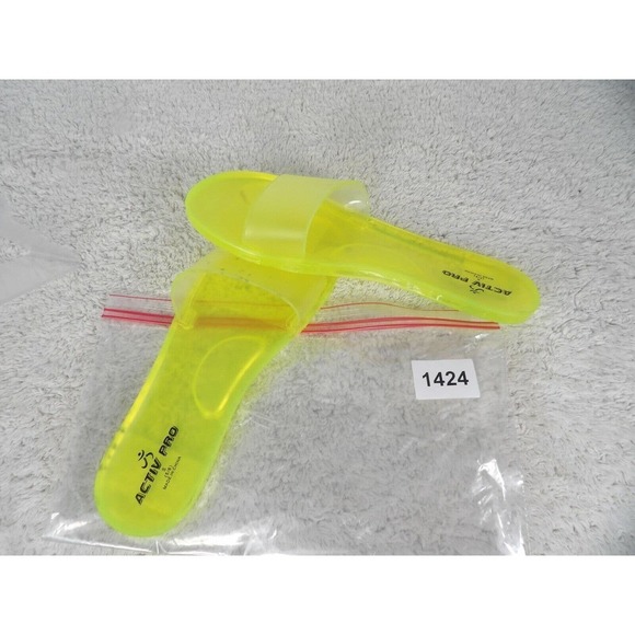 Activ Pro Womens Yellow Transparent Slip On Flat Jelly Slide Sandals Size 5/6 - Picture 5 of 5